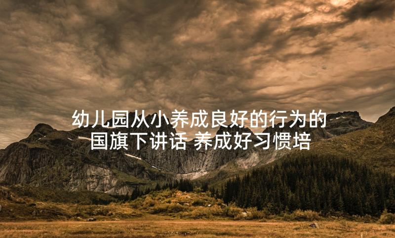 幼儿园从小养成良好的行为的国旗下讲话 养成好习惯培训心得体会(通用9篇)