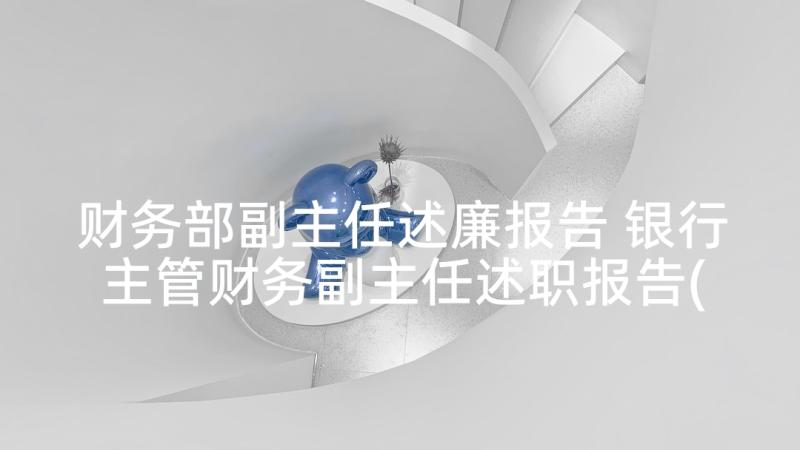 财务部副主任述廉报告 银行主管财务副主任述职报告(模板5篇)