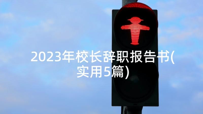 2023年校长辞职报告书(实用5篇)