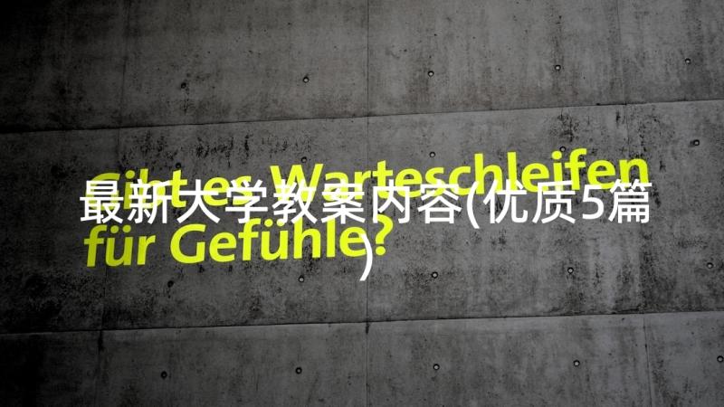 最新大学教案内容(优质5篇)