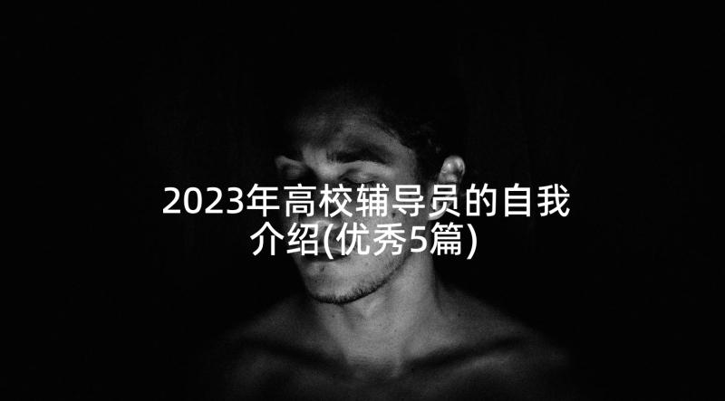 2023年高校辅导员的自我介绍(优秀5篇)