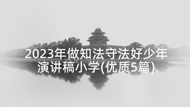 2023年做知法守法好少年演讲稿小学(优质5篇)