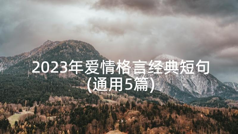 2023年爱情格言经典短句(通用5篇)