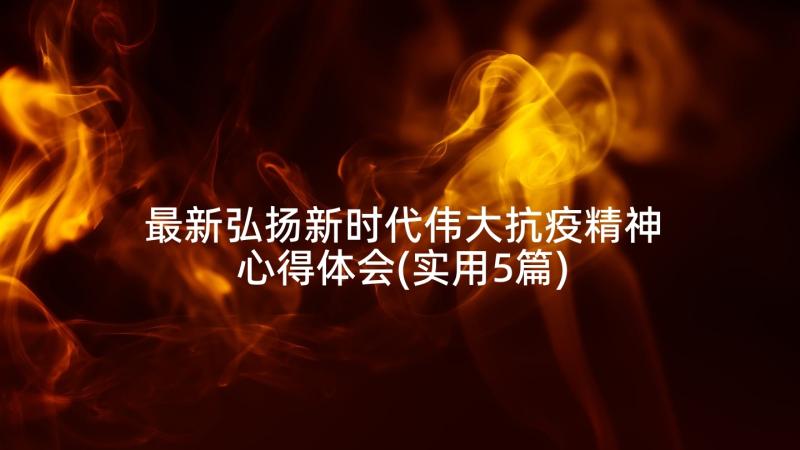 最新弘扬新时代伟大抗疫精神心得体会(实用5篇)