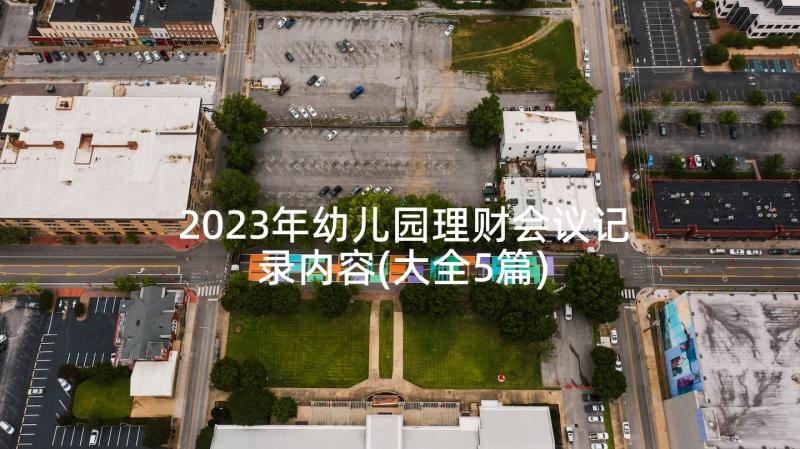 2023年幼儿园理财会议记录内容(大全5篇)