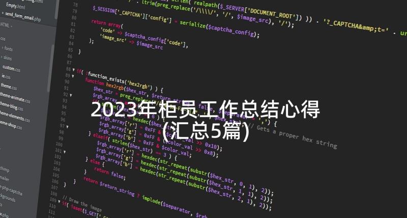 2023年柜员工作总结心得(汇总5篇)