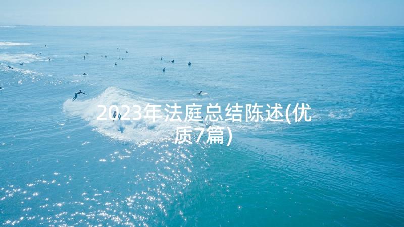 2023年法庭总结陈述(优质7篇)