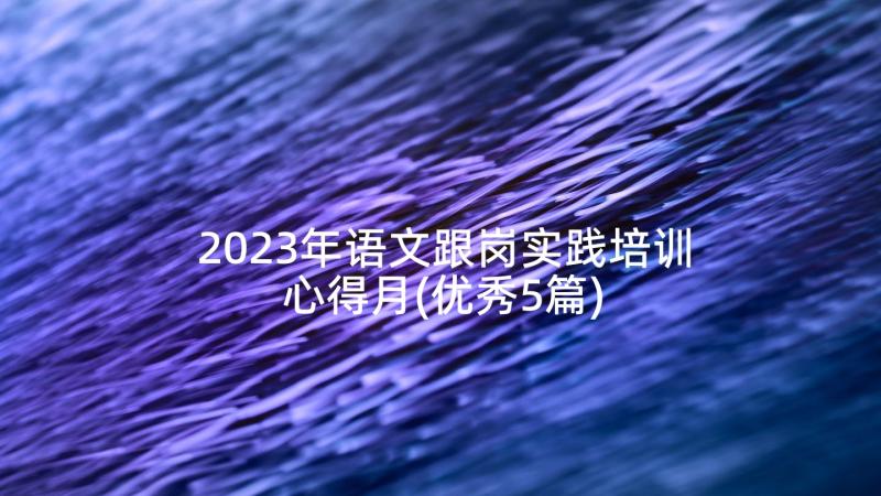 2023年语文跟岗实践培训心得月(优秀5篇)