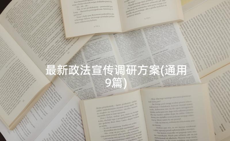 最新政法宣传调研方案(通用9篇)