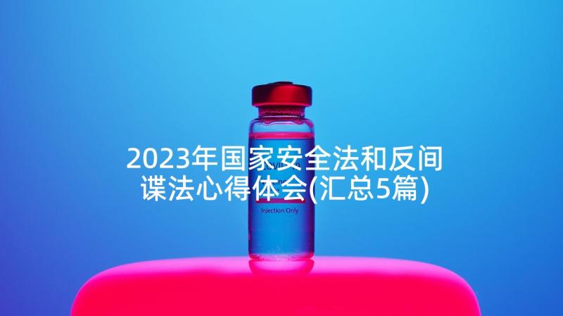 2023年国家安全法和反间谍法心得体会(汇总5篇)