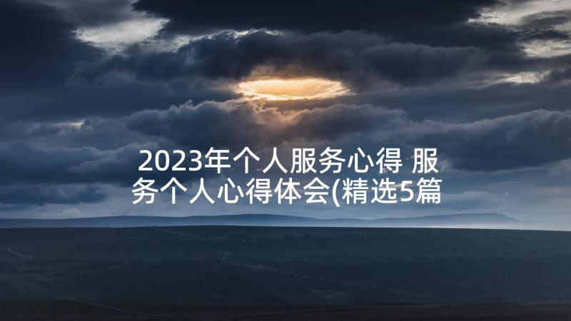 2023年个人服务心得 服务个人心得体会(精选5篇)