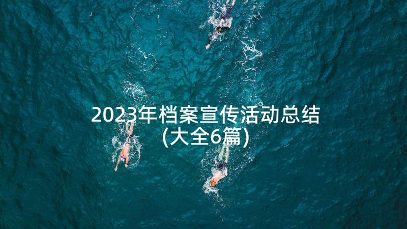 2023年档案宣传活动总结(大全6篇)