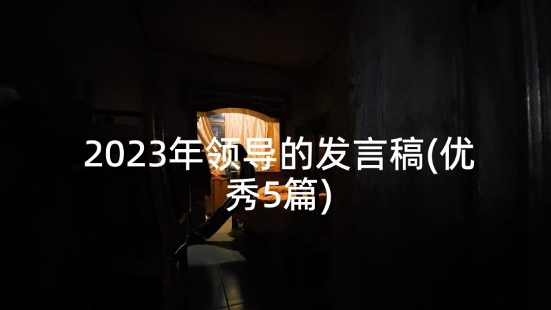 2023年领导的发言稿(优秀5篇)