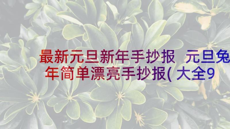 最新元旦新年手抄报 元旦兔年简单漂亮手抄报(大全9篇)