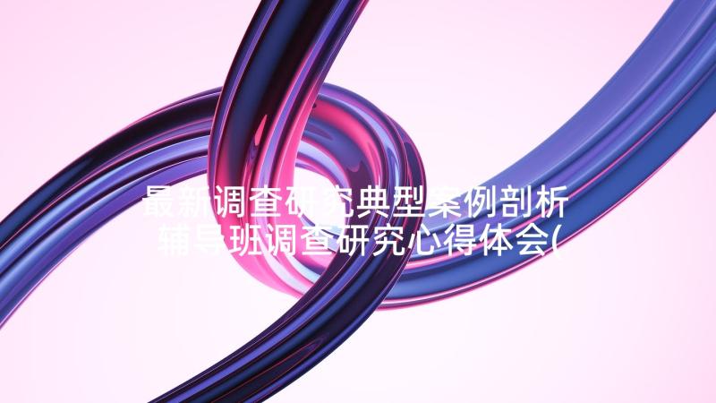 最新调查研究典型案例剖析 辅导班调查研究心得体会(优质8篇)