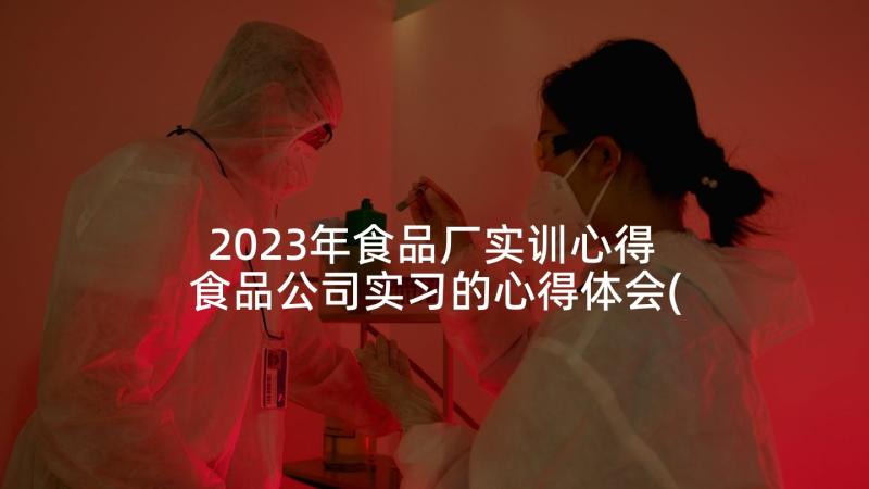 2023年食品厂实训心得 食品公司实习的心得体会(优质5篇)