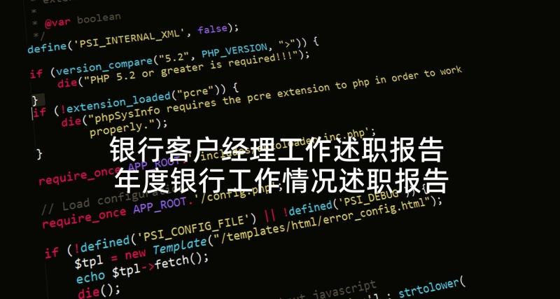 银行客户经理工作述职报告 年度银行工作情况述职报告(实用10篇)