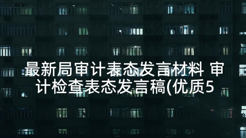 最新局审计表态发言材料 审计检查表态发言稿(优质5篇)