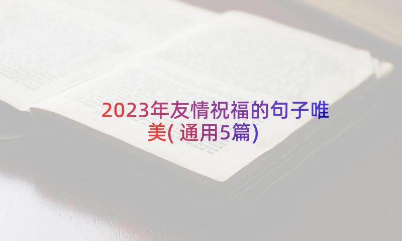 2023年友情祝福的句子唯美(通用5篇)