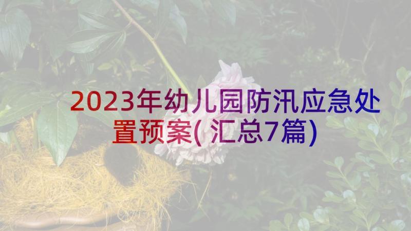 2023年幼儿园防汛应急处置预案(汇总7篇)