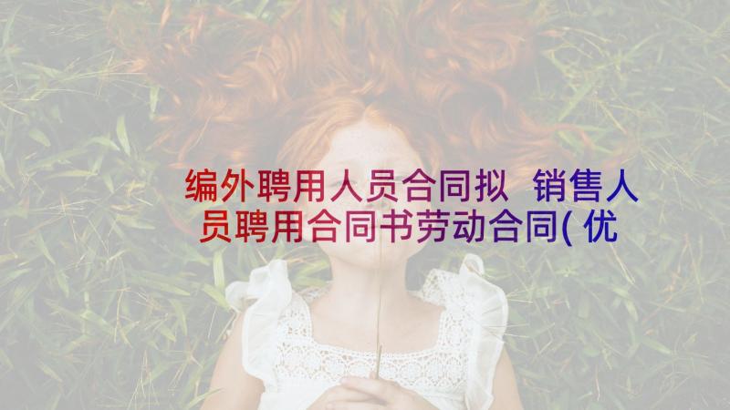 编外聘用人员合同拟 销售人员聘用合同书劳动合同(优秀5篇)