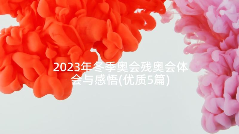 2023年冬季奥会残奥会体会与感悟(优质5篇)