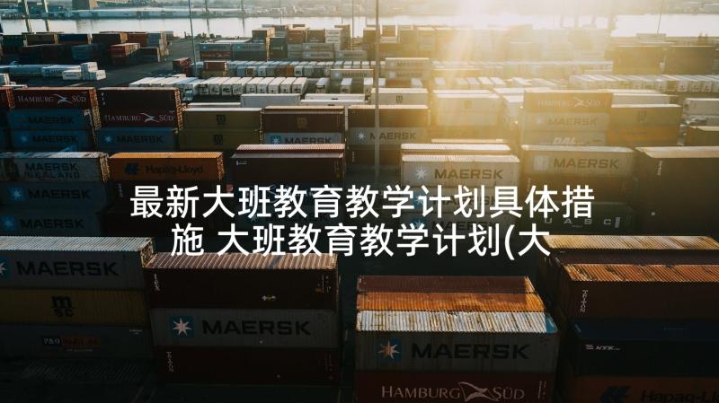 最新大班教育教学计划具体措施 大班教育教学计划(大全10篇)