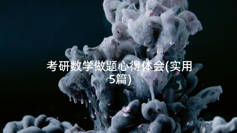 考研数学做题心得体会(实用5篇)