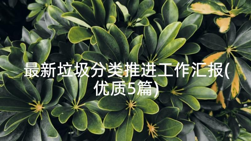 最新垃圾分类推进工作汇报(优质5篇)