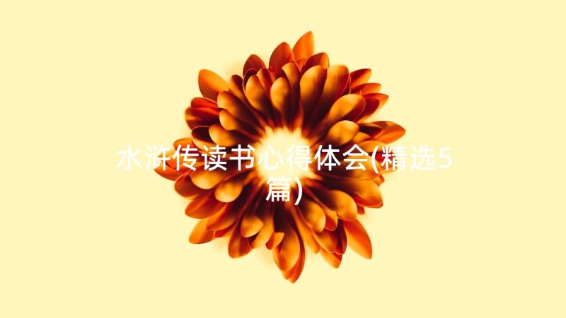 水浒传读书心得体会(精选5篇)