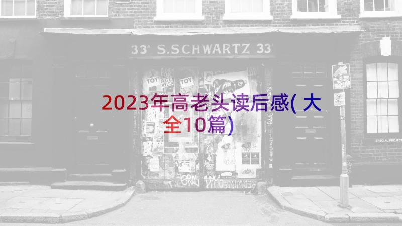 2023年高老头读后感(大全10篇)