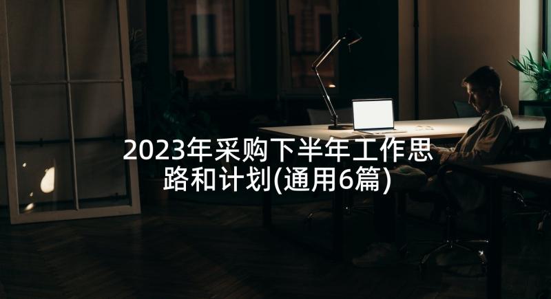 2023年采购下半年工作思路和计划(通用6篇)