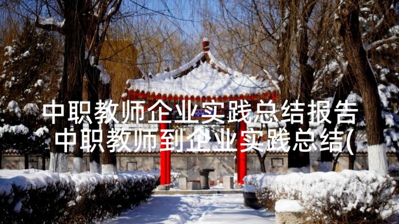 中职教师企业实践总结报告 中职教师到企业实践总结(优质5篇)