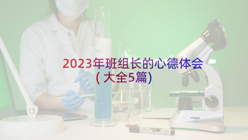 2023年班组长的心德体会(大全5篇)