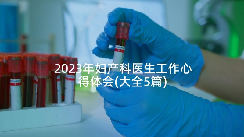 2023年妇产科医生工作心得体会(大全5篇)