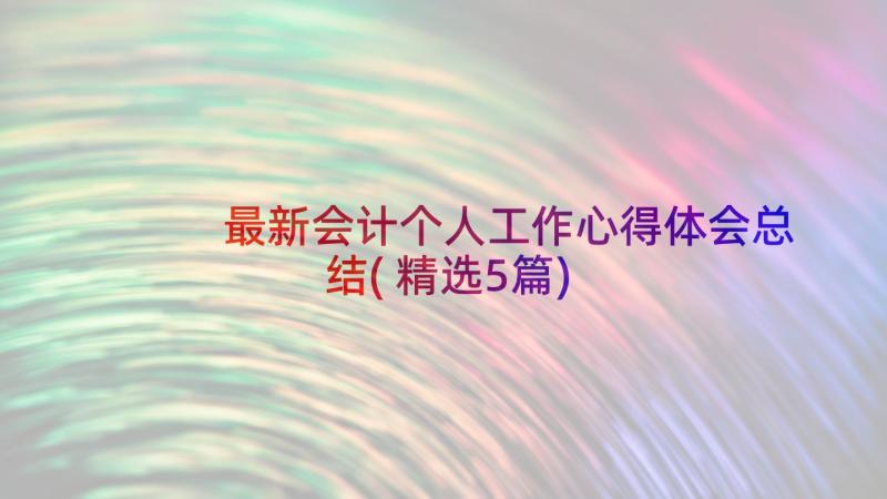 最新会计个人工作心得体会总结(精选5篇)