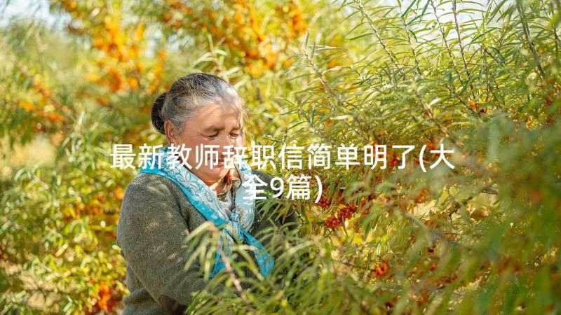 最新教师辞职信简单明了(大全9篇)