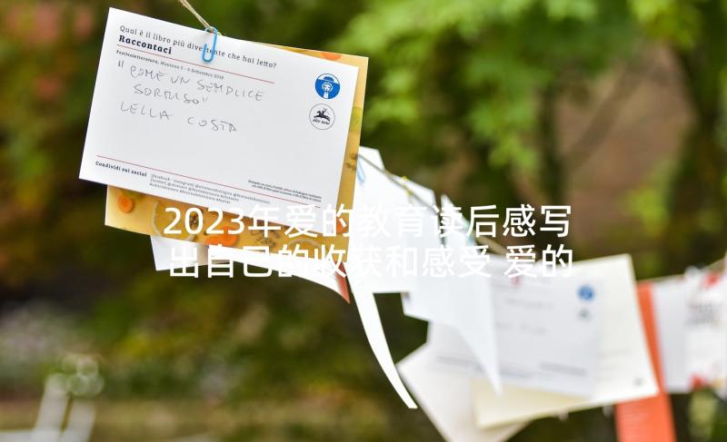 2023年爱的教育读后感写出自己的收获和感受 爱的教育读后感(实用7篇)