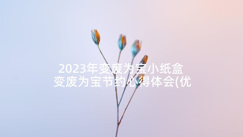 2023年变废为宝小纸盒 变废为宝节约心得体会(优质5篇)