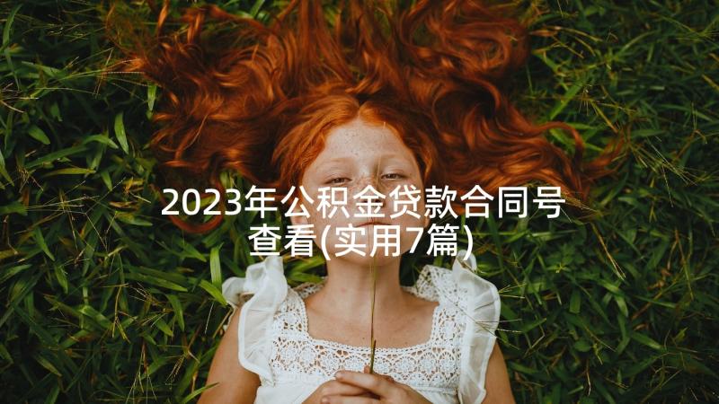 2023年公积金贷款合同号查看(实用7篇)