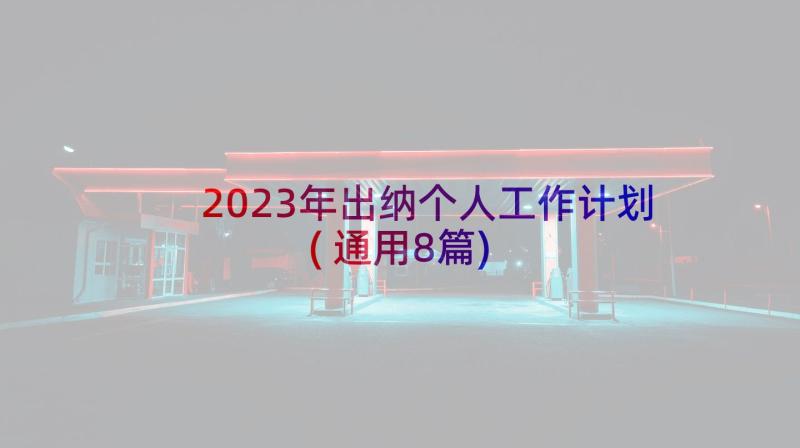 2023年出纳个人工作计划(通用8篇)