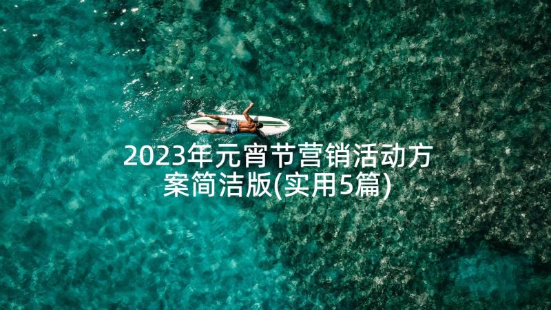 2023年元宵节营销活动方案简洁版(实用5篇)