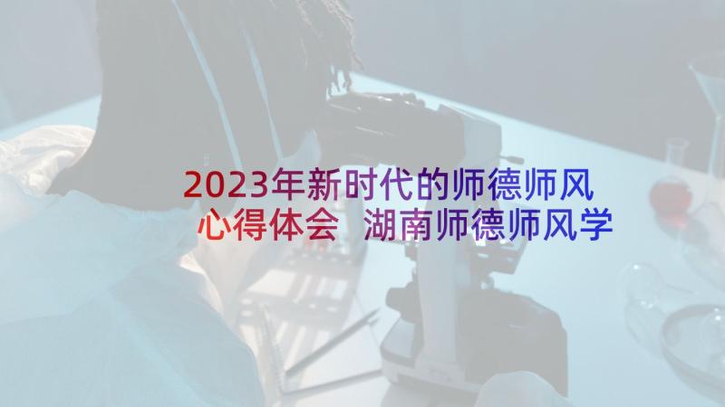 2023年新时代的师德师风心得体会 湖南师德师风学习心得体会(优质6篇)