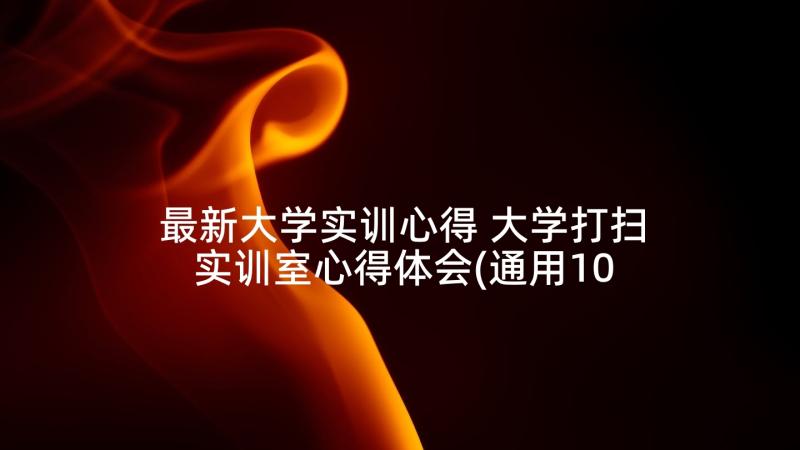 最新大学实训心得 大学打扫实训室心得体会(通用10篇)