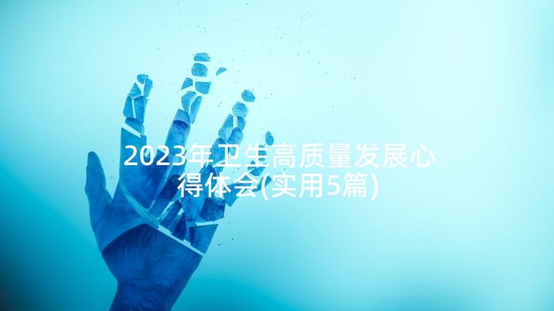 2023年卫生高质量发展心得体会(实用5篇)