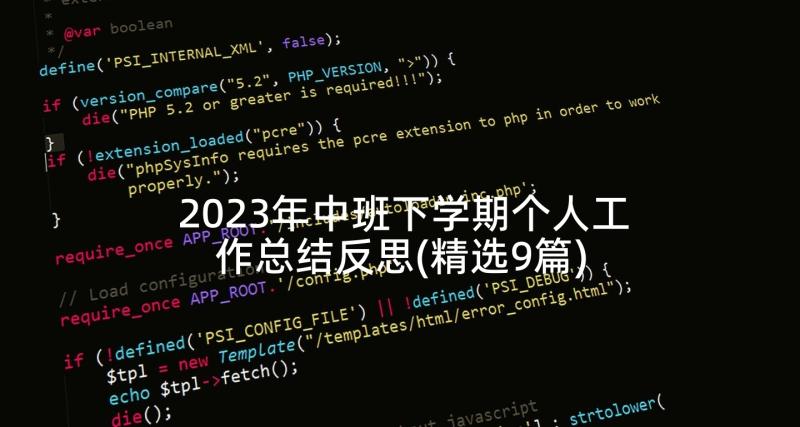 2023年中班下学期个人工作总结反思(精选9篇)