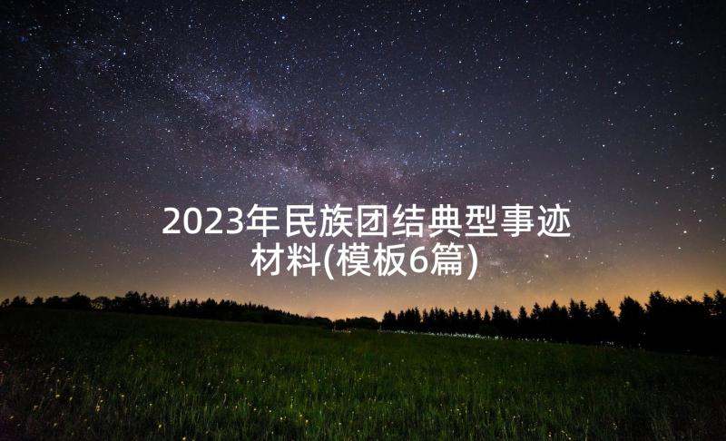 2023年民族团结典型事迹材料(模板6篇)