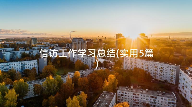 信访工作学习总结(实用5篇)