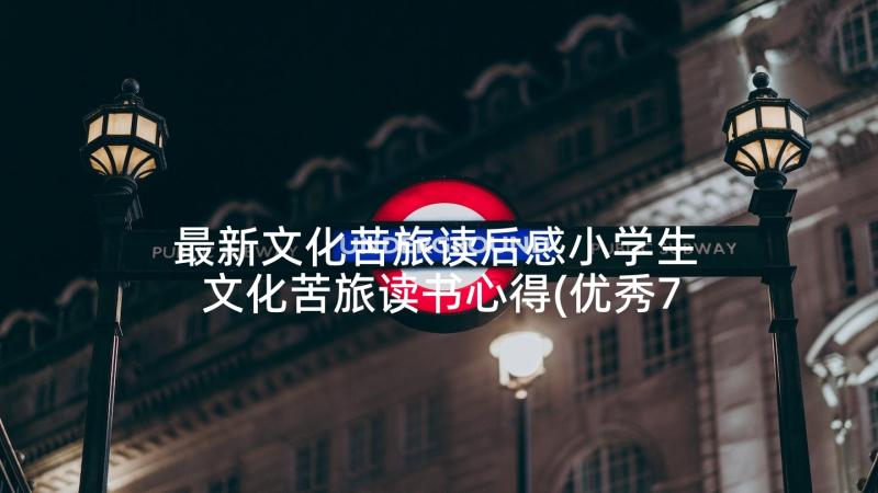 最新文化苦旅读后感小学生 文化苦旅读书心得(优秀7篇)