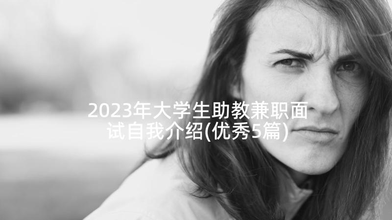 2023年大学生助教兼职面试自我介绍(优秀5篇)